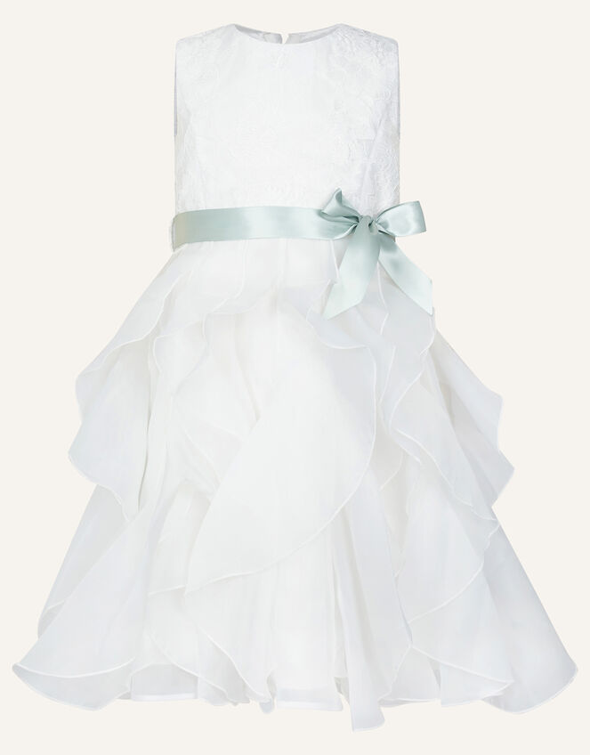 Lace Ruffle Dress, Ivory (IVORY), large