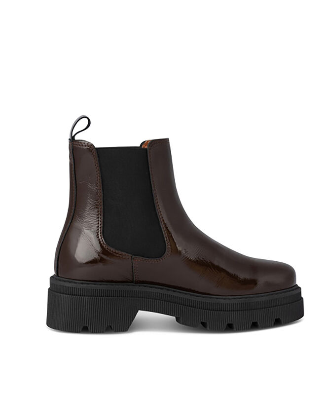 Shoe The Bear Patent Leather Chelsea Boots, Brown (CHOCOLATE), large