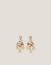 Pearl Shell Disc Chandelier Earrings, , large