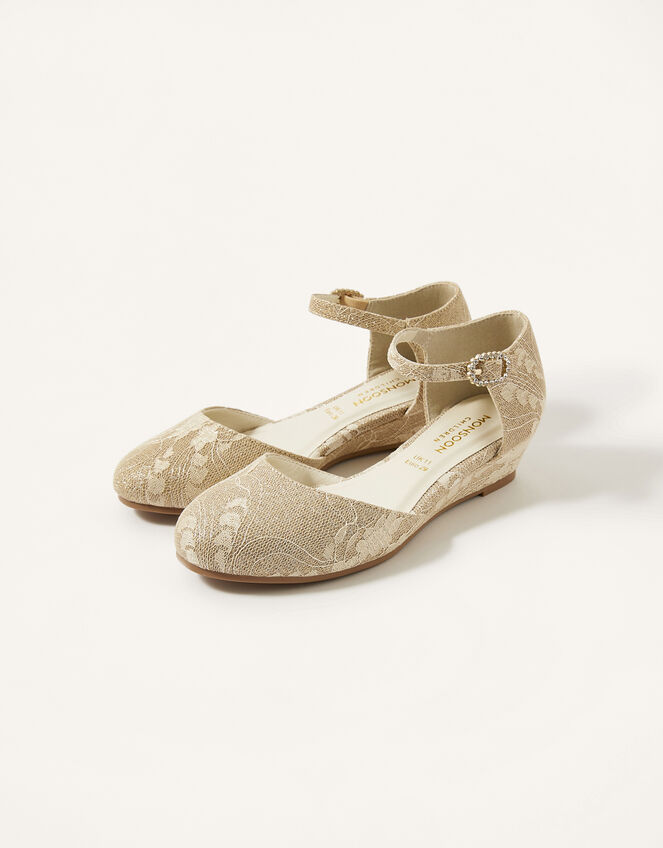 Jacquard Two-Part Wedge, Ivory (IVORY), large