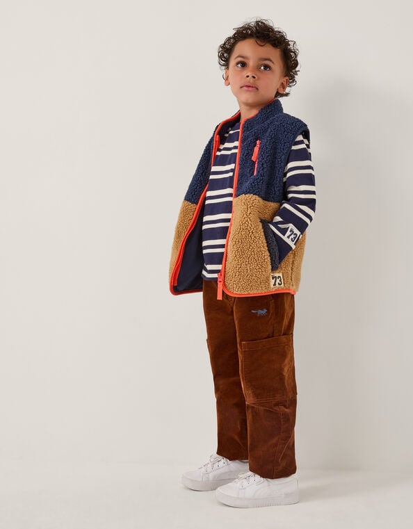 Colourblock Borg Gilet, Blue (NAVY), large