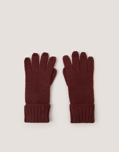Aster Knitted Gloves, Red (BERRY), large