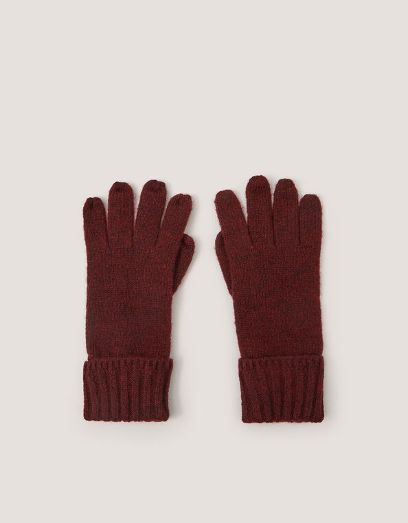 Aster Knitted Gloves, Red (BERRY), large