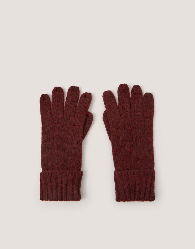 Aster Knitted Gloves, Red (BERRY), large