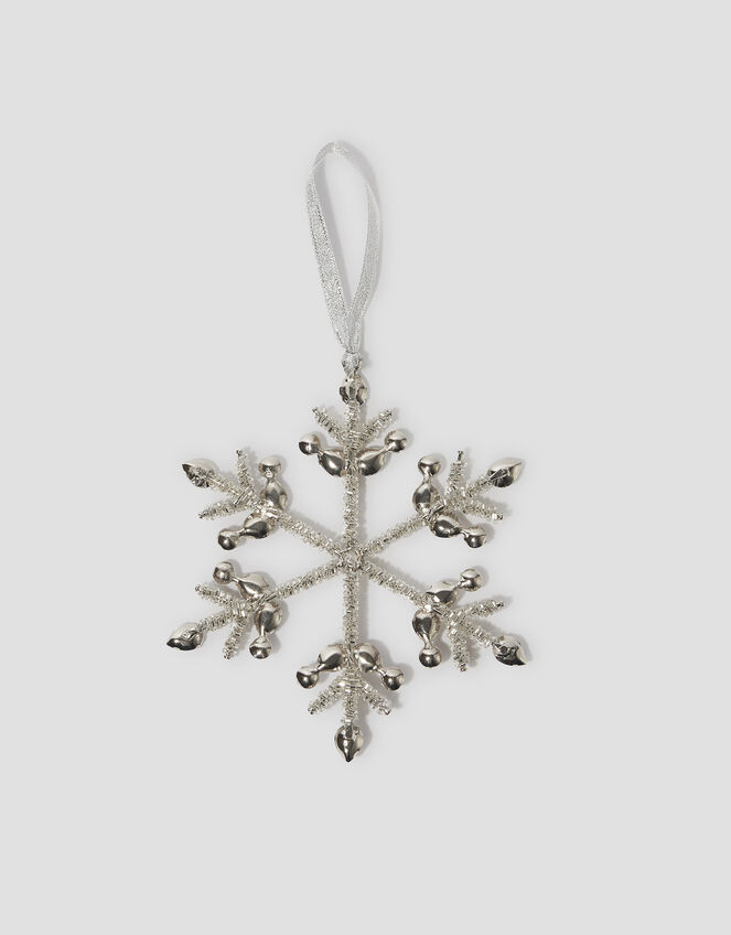 Embellished Snowflake Christmas Tree Decoration, Silver (SILVER), large