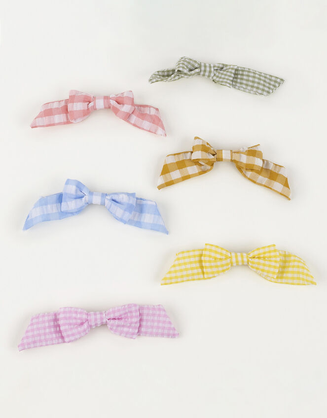 6-Pack Meri Meri Gingham Hair Bows, , large