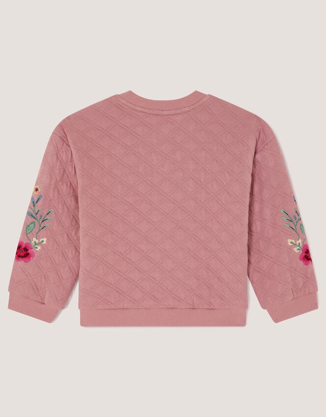 Embellished Unicorn Quilted Bomber Jacket, Pink (PINK), large