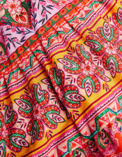 Heritage Print Halter Dress, Orange (ORANGE), large