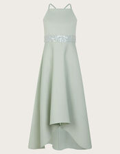 Strappy Sequin High-Low Prom Dress, Green (SAGE), large