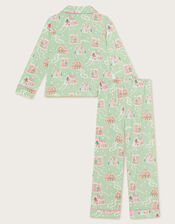 Gingerbread House Long Christmas Pyjamas Set, Green (GREEN), large
