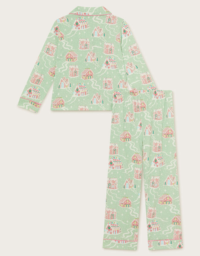 Gingerbread House Long Christmas Pyjamas Set, Green (GREEN), large