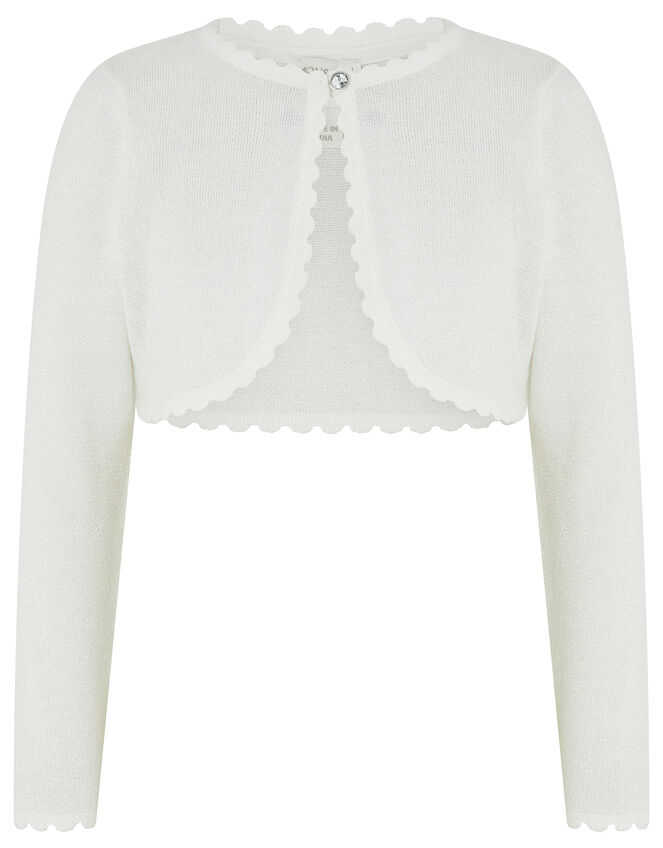 Niamh Sparkle Knit Cardigan with Crystal Button Ivory | Girls ...