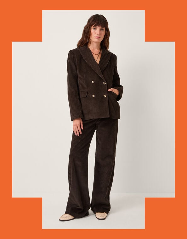 Moliin Alice Corduroy Double Breasted Blazer, Brown (BROWN), large