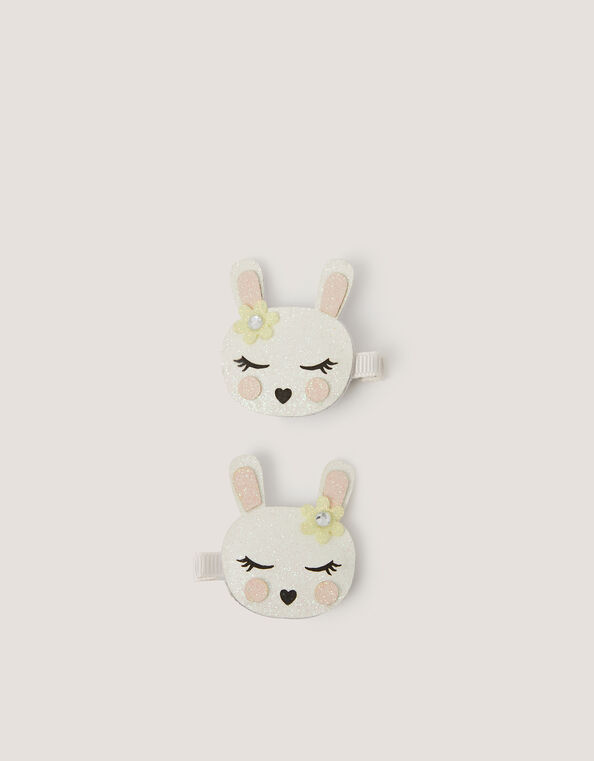 2-Pack Glitter Bunny Hair Clips, , large