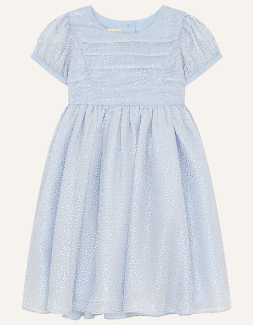 Baby Foil Print Dress, Blue (BLUE), large