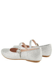Glitter Ballerina Flats, Silver (SILVER), large