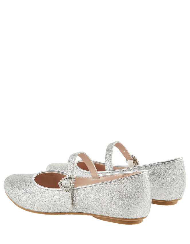 Glitter Ballerina Flats, Silver (SILVER), large
