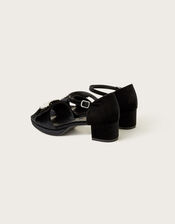 Platform Velvet Sandals, Black (BLACK), large