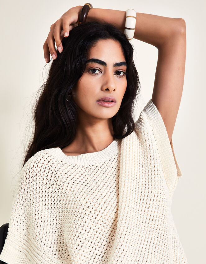 Sia Short Sleeve Jumper, Ivory (IVORY), large
