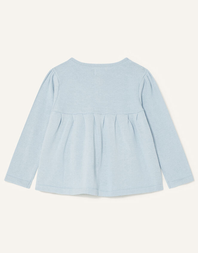 Baby Owl Cardigan, Blue (AQUA), large