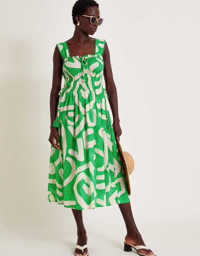 Demi Abstract Print Sundress Green