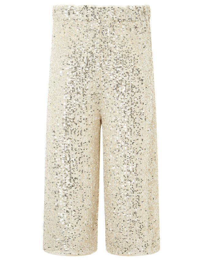 Sequin Top and Culottes Set, Natural (CHAMPAGNE), large