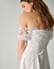 Maddie Off-Shoulder Wedding Dress, Ivory (IVORY), large