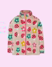 Frugi Floral Teddy Fleece Jacket, Multi (MULTI), large