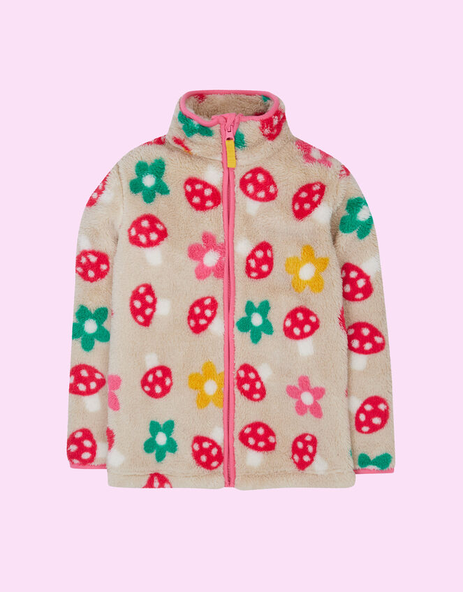 Frugi Floral Teddy Fleece Jacket, Multi (MULTI), large