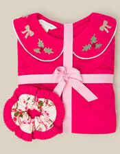 Christmas Letter Long Pyjamas & Hair Scrunchie Set, Red (RED), large