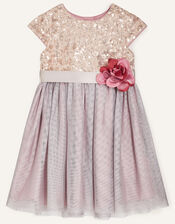 Baby Paige Sequin Dress, Pink (DUSKY PINK), large