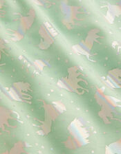 Unicorn Print Frill Dress, Blue (AQUA), large