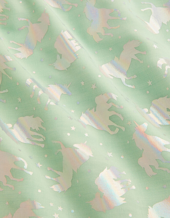 Unicorn Print Frill Dress, Blue (AQUA), large