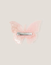 Pearl Embellished Butterfly Hair Clip, , large