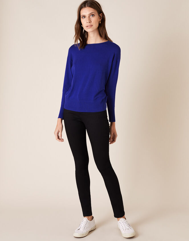 Star Stud Knit Jumper, Blue (COBALT), large