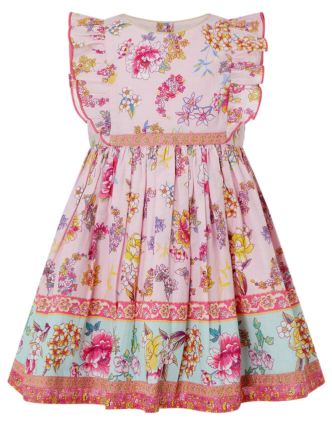 Baby Paisley Floral Dress in Organic Cotton, Pink (PINK), large