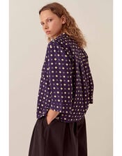 East Aimi Printed Shirt, Blue (NAVY), large
