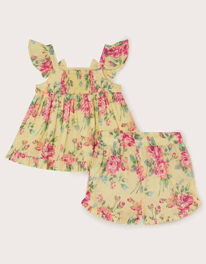 Baby Floral Top and Shorts, Yellow (YELLOW), large