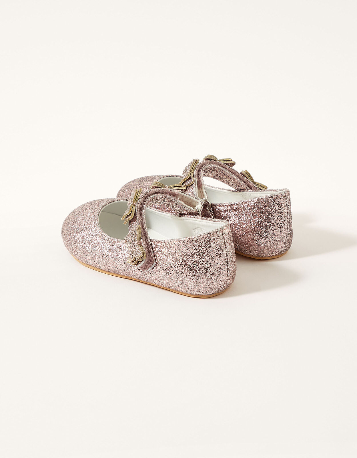 Glitter Butterfly Strap Walker Shoes Gold
