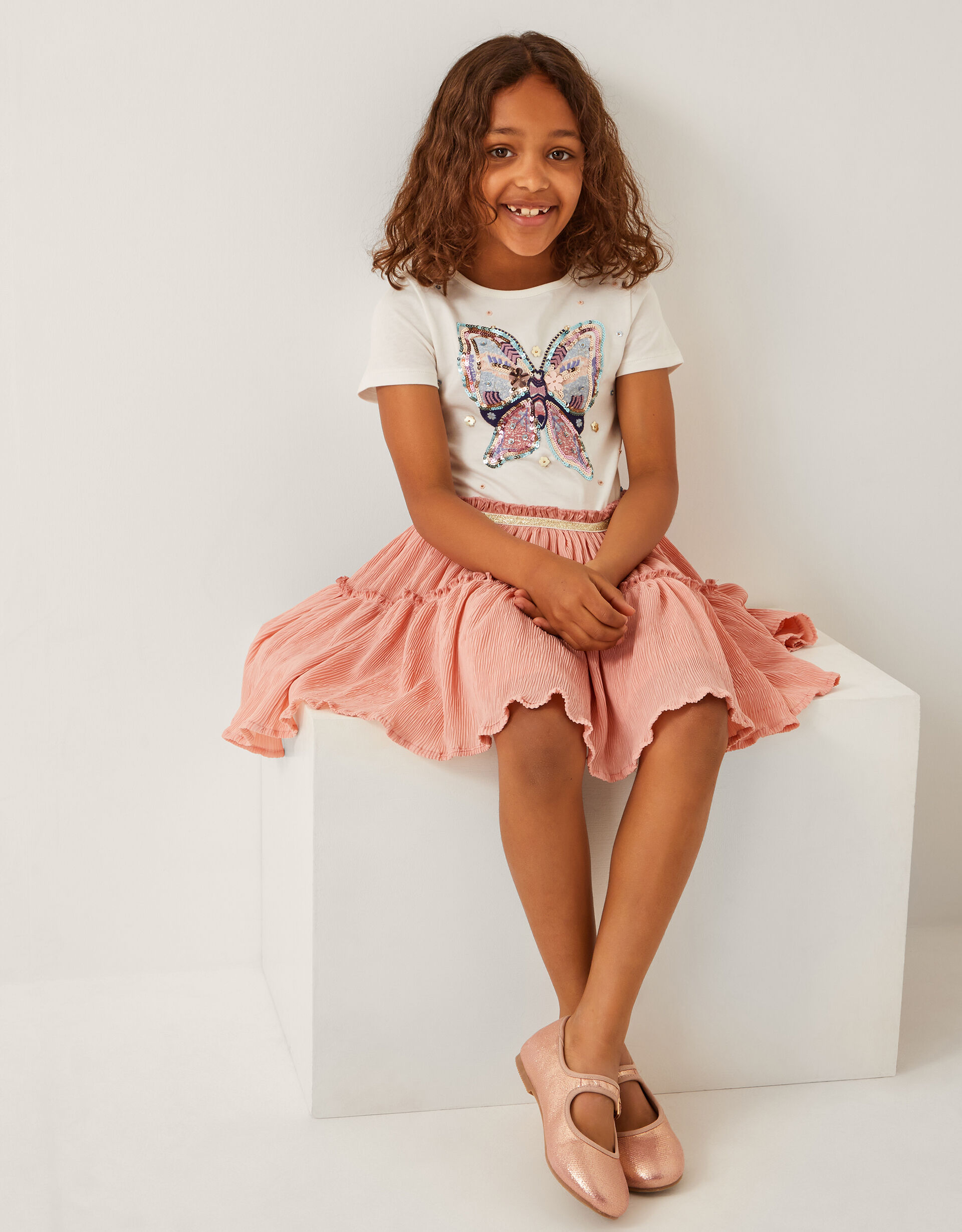 Sequin Butterfly Disco Dress Pink