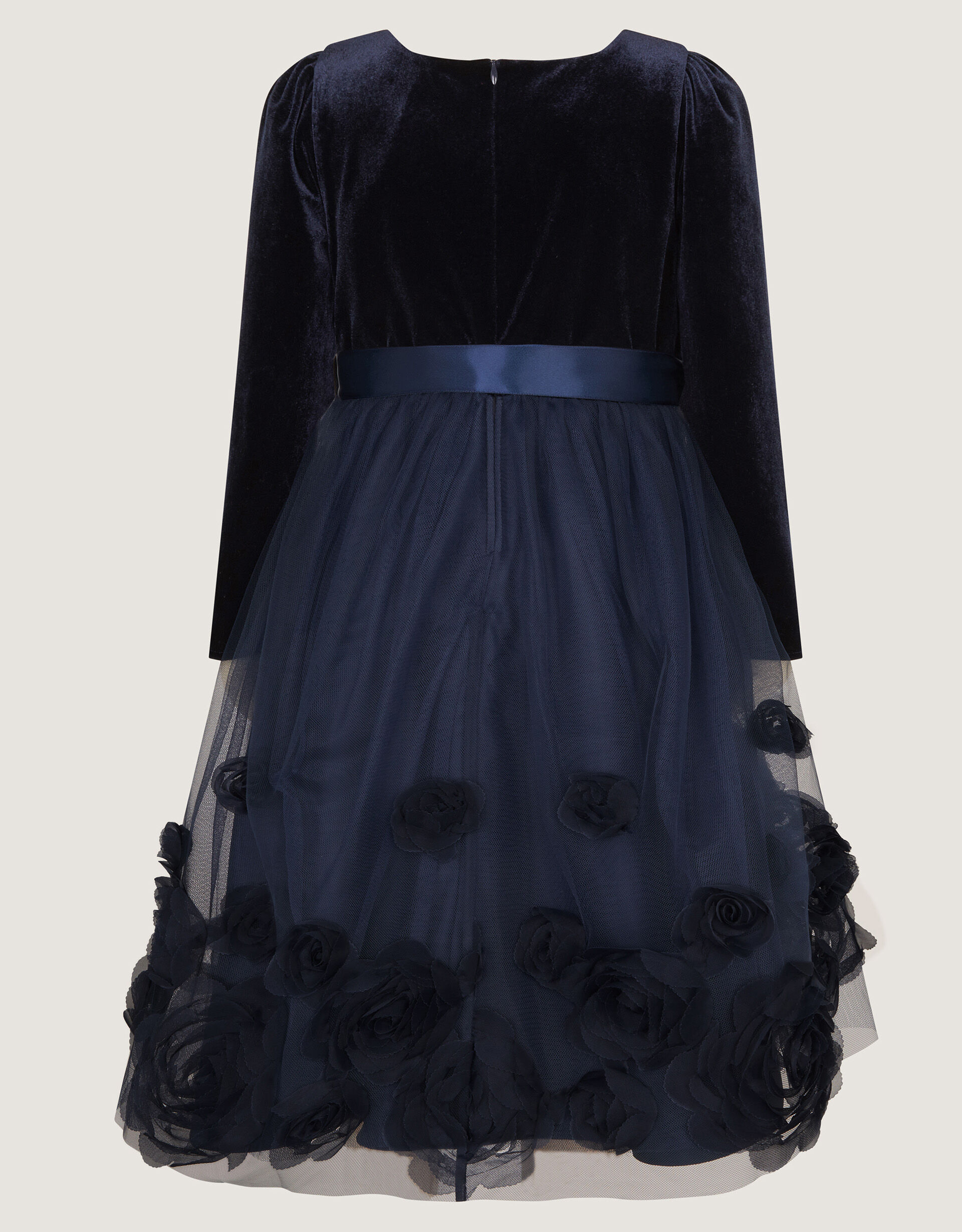 Short Sleeve 3d Floral Gown Dusty Blue main image 0