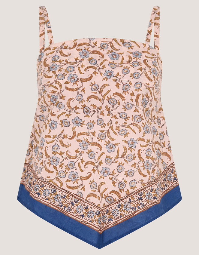 Ari Floral Scarf Bandeau Top Blue