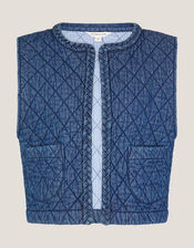 Martha Quilted Waistcoat, Blue (DENIM BLUE), large