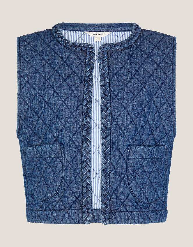 Martha Quilted Waistcoat, Blue (DENIM BLUE), large