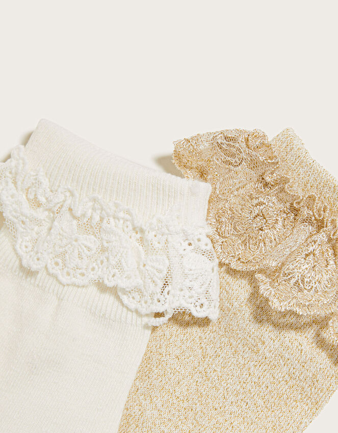 Lace Trim Sock Twinset, Gold (GOLD), large