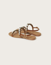 Diamanté Flat Sandals , Tan (TAN), large