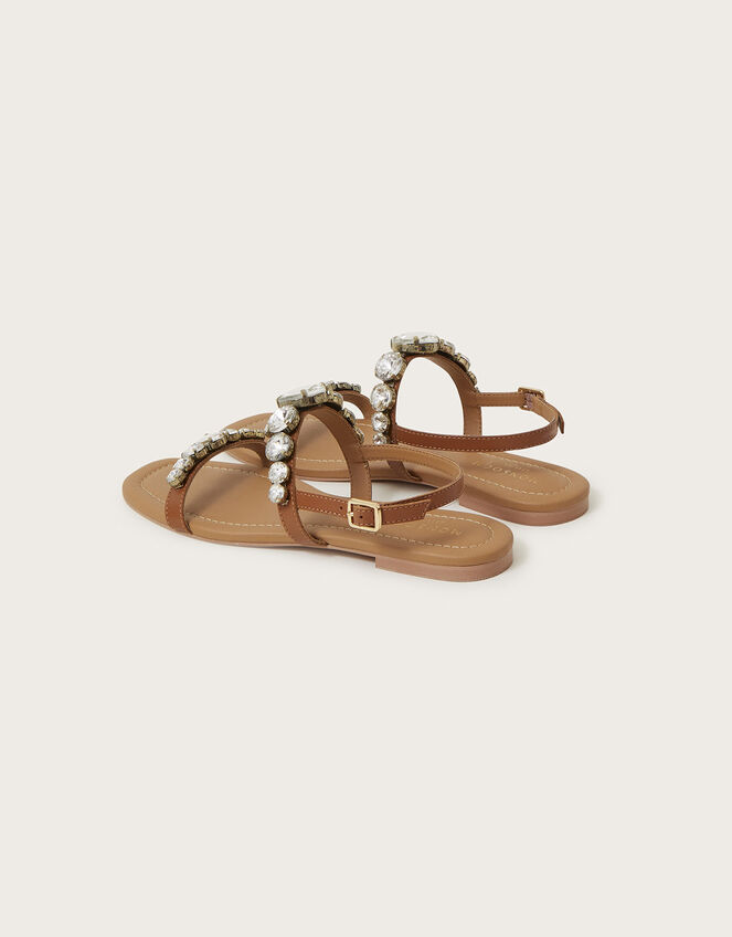 Diamanté Flat Sandals , Tan (TAN), large