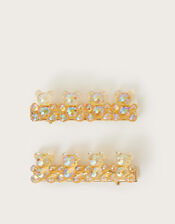 2-Pack Sparkle Teddy Hair Clips, , large