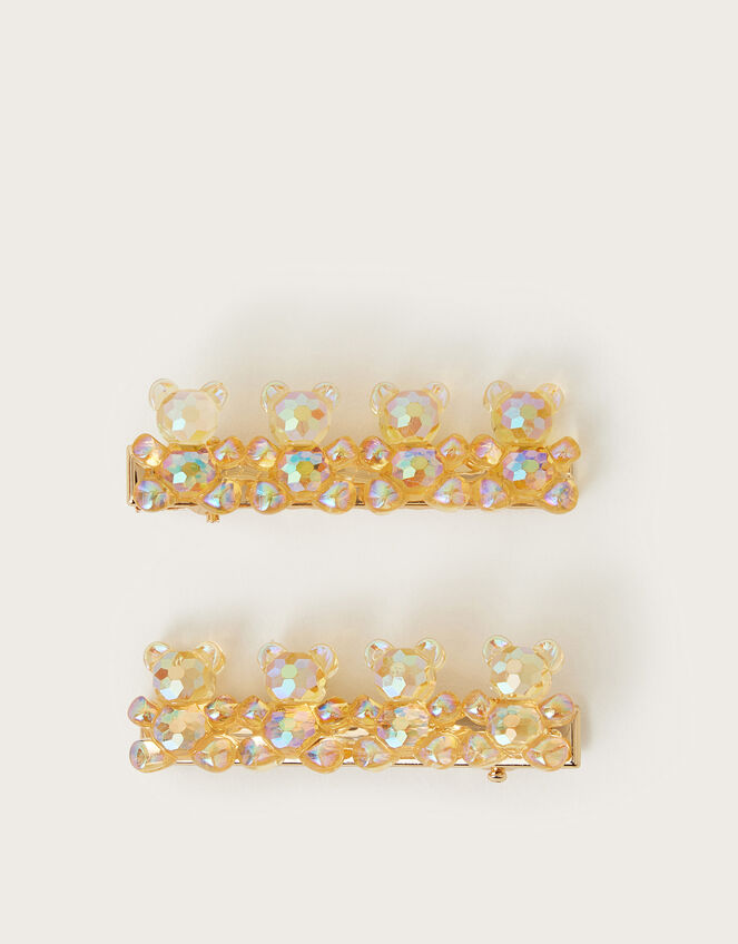 2-Pack Sparkle Teddy Hair Clips, , large