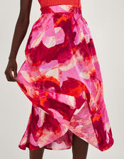 Khari Abstract Print Midi Skirt , Pink (PINK), large